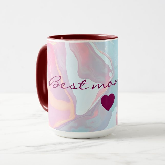 Mug Collection Luxe Moderne Rose Pâle Menthe Douce Or (Devant gauche)