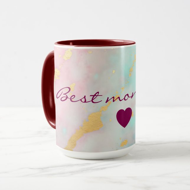 Mug Collection Luxe Rose Pâle Menthe Douce Or Tendance (Devant gauche)