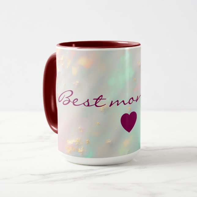 Mug Collection Luxe Tendance Rose Pâle Menthe Douce Or (Devant gauche)