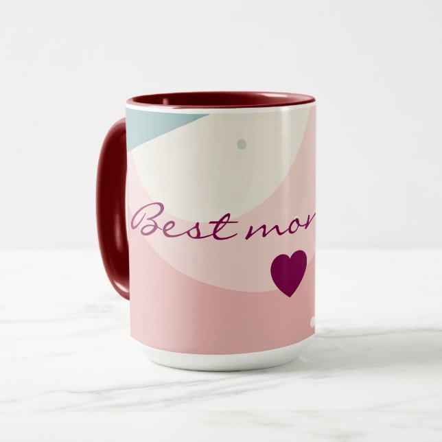 Mug Collection Moderne Abstraite Rose Pâle Menthe (Devant gauche)