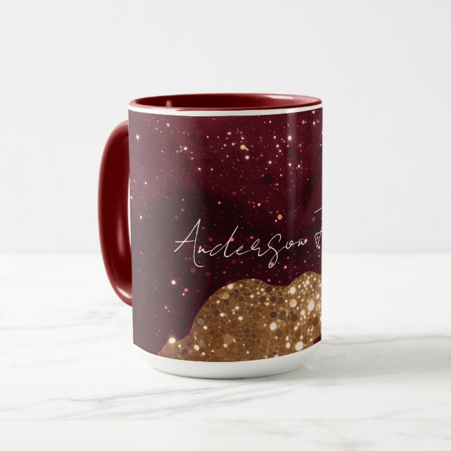 Mug Collection Moderne de Luxe Bourgogne Or (Devant gauche)