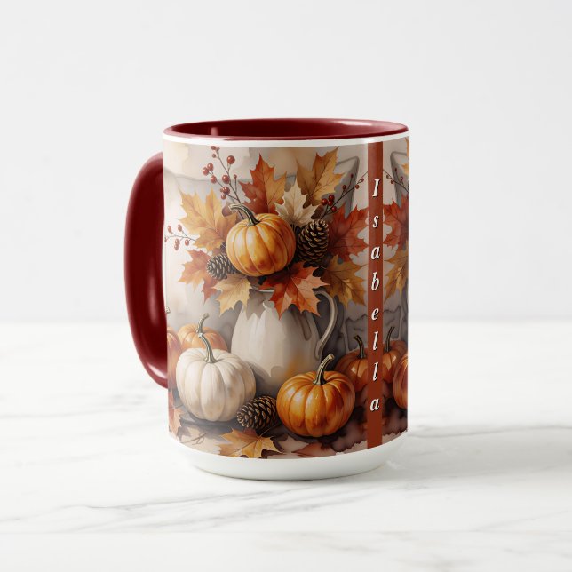 Mug Collection Moderne de Thanksgiving Automne Doré (Devant gauche)