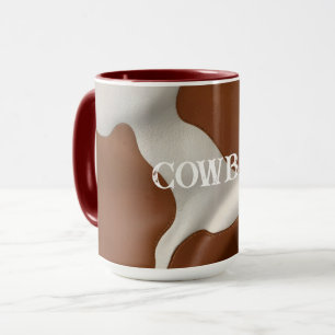 Mug Collection Moderne en Cuir de Vache Faux Élégant L