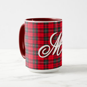 Mug Collection moderne Tartan Plaid Traditionnel Rouge