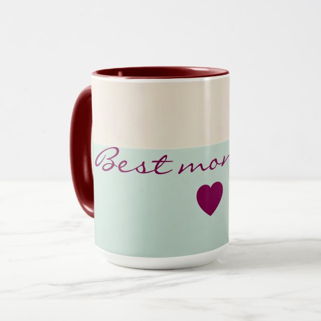 Mug Collection Populaire Abstraite Rose Pâle Menthe (Devant gauche)
