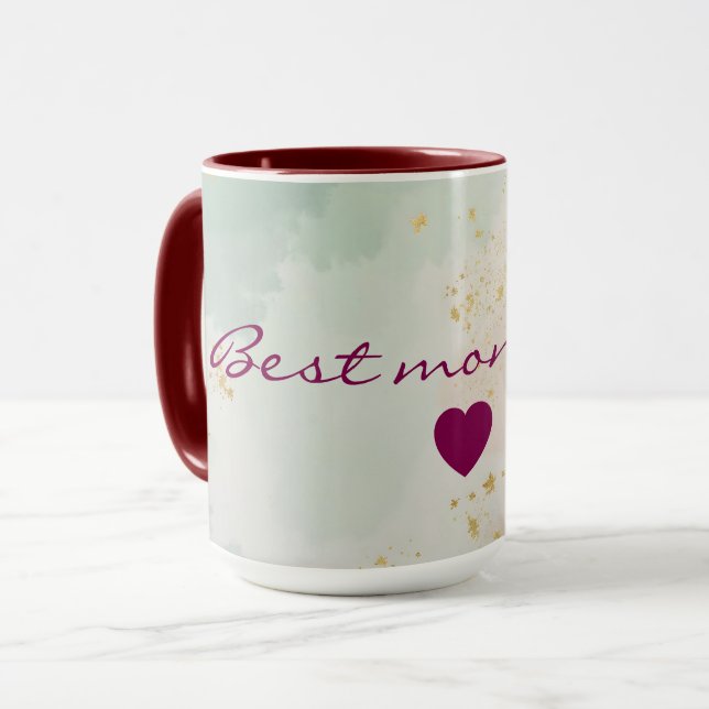 Mug Collection Populaire Abstraite Rose Pâle Menthe (Devant gauche)