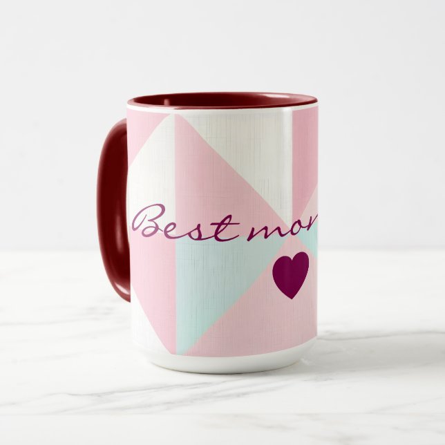 Mug Collection Populaire Abstraite Rose Pâle Menthe (Devant gauche)