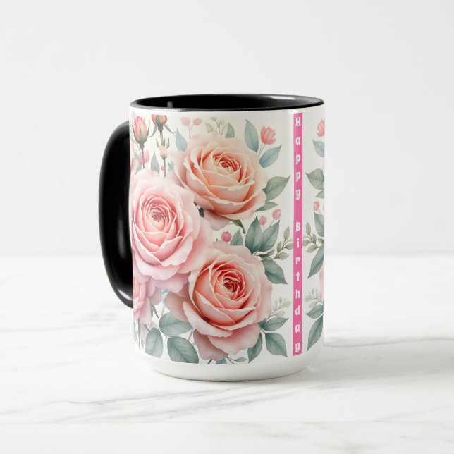 Mug Collection Populaire de Roses Roses Luxueuses Joli (Devant gauche)