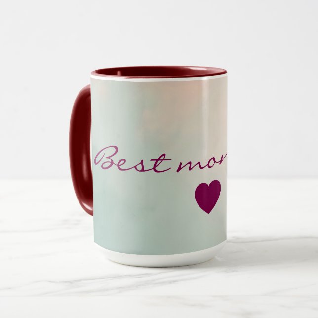 Mug Collection Rose Pâle Menthe Abstraite Populaire (Devant gauche)