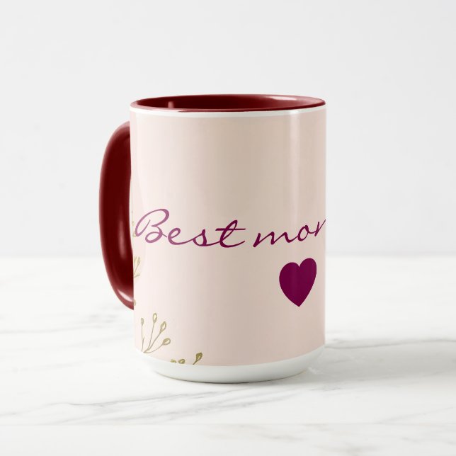 Mug Collection Tendance Abstraite Rose Pâle Menthe (Devant gauche)
