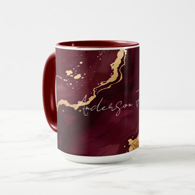 Mug Collection Tendance Luxe Bourgogne Or (Devant gauche)