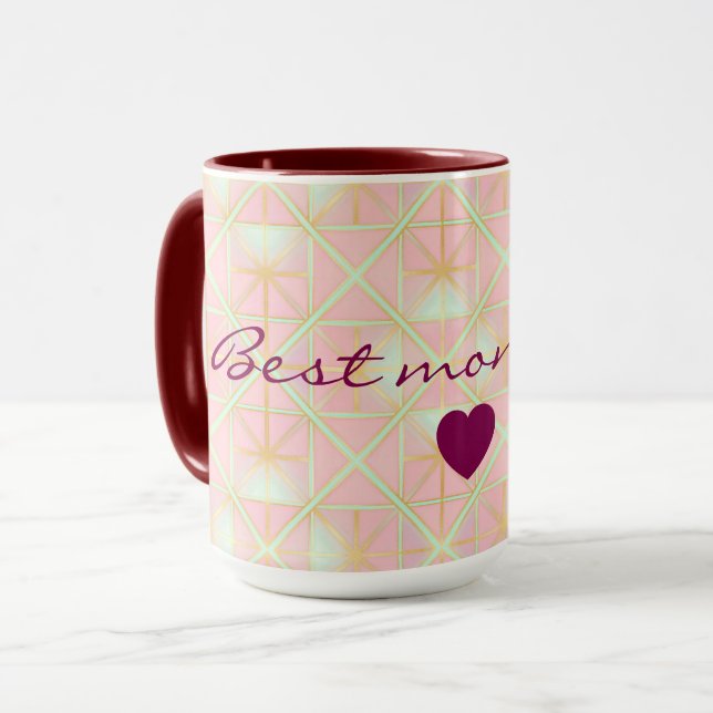 Mug Collection Tendance Luxe Rose Pâle Menthe Or (Devant gauche)