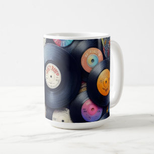 Mug Collection Vinyl Record Pattern 80s Retro Spectrum