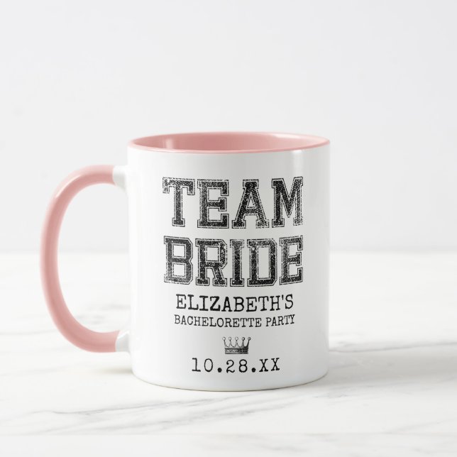 Mug Collegiate Team Bride Bachelorette Party (Gauche)