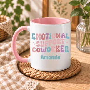 Mug Collègue de soutien émotionnel rétro vintage drôle
