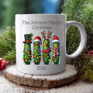 Mug Collettes de Noël amusantes Nom de famille