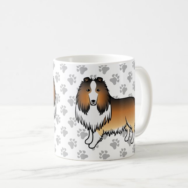 Mug Colley Rough Sable Mignon Chien de Dessin Animé &  (Devant droit)