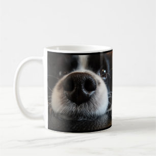 Mug Collie de bordure mignonne Gros plan du noeud