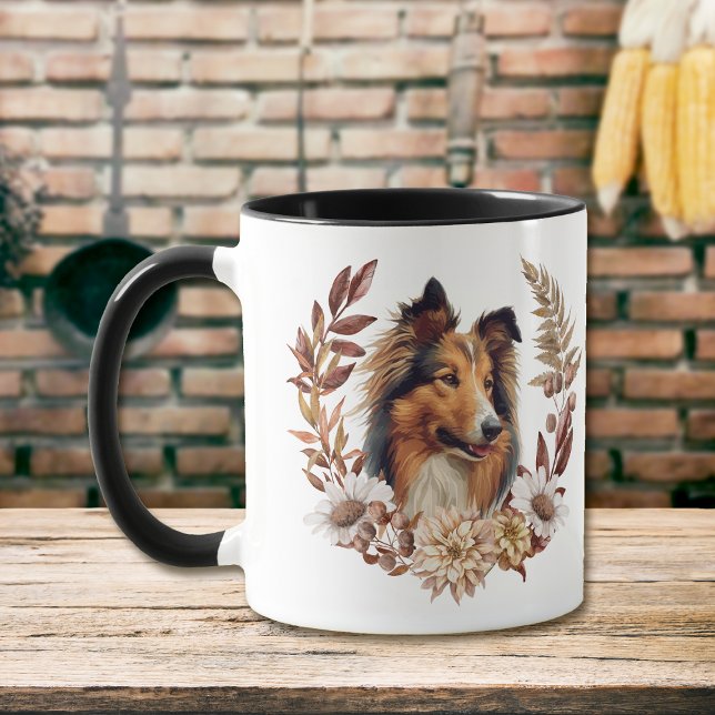 Mug Collie Dog Verrerie d'automne (Créateur téléchargé)