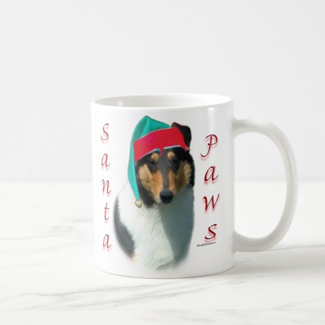 Mug Collie (lisse) Père Noël Paws (Droite)