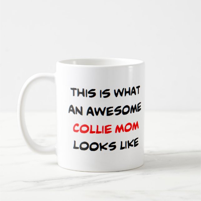 Mug collie maman, génial (Gauche)