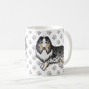 Mug Collie Rough Merle Bleu Chien de Dessin Animé Mign