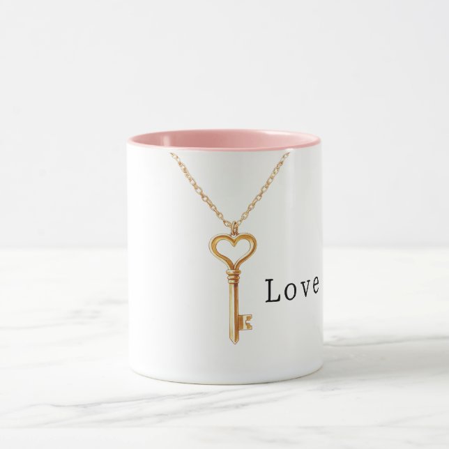 Mug Collier Cœur Chaîne en Or Amour (Centre)