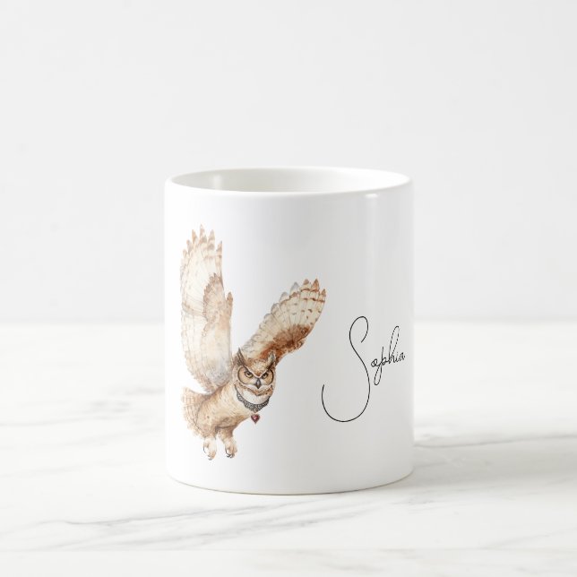 Mug Collier Coeur de Hibou Crème (Centre)