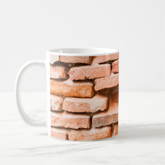 Mug Collier vieux mur de brique arrière - plan et text (Gauche)