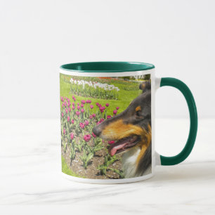 Mug Collies et tulipes