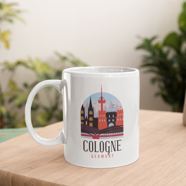 Mug Cologne Allemagne Vintage Cityscape (Cologne Germany Vintage Cityscape Coffee Mug)