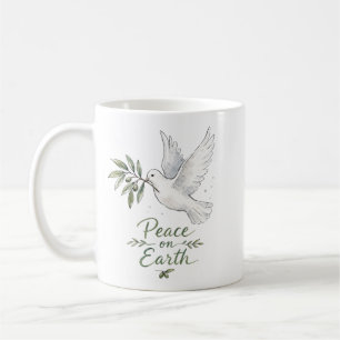 Mug Colombe aquarelle Paix sur Terre