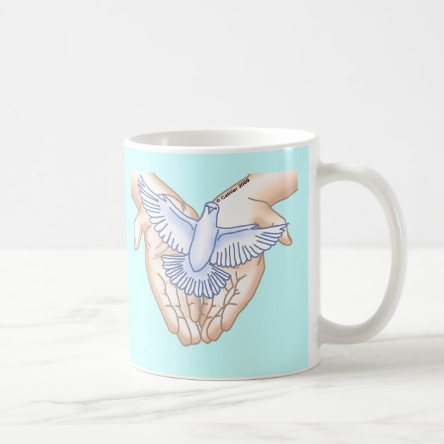 Mug Colombe aux mains chrétiennes (Droite)