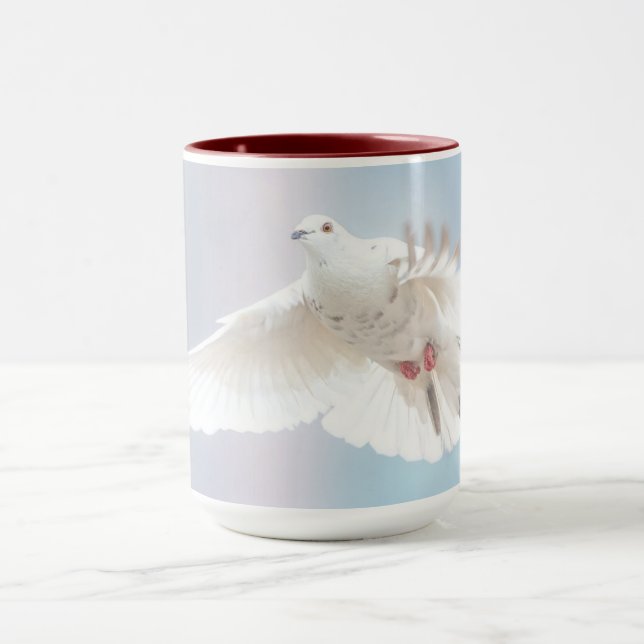 Mug Colombe blanche mignonne Pigeon Symbole d'amour &  (Centre)