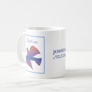 Mug Colombe de baptême adulte personnalisable