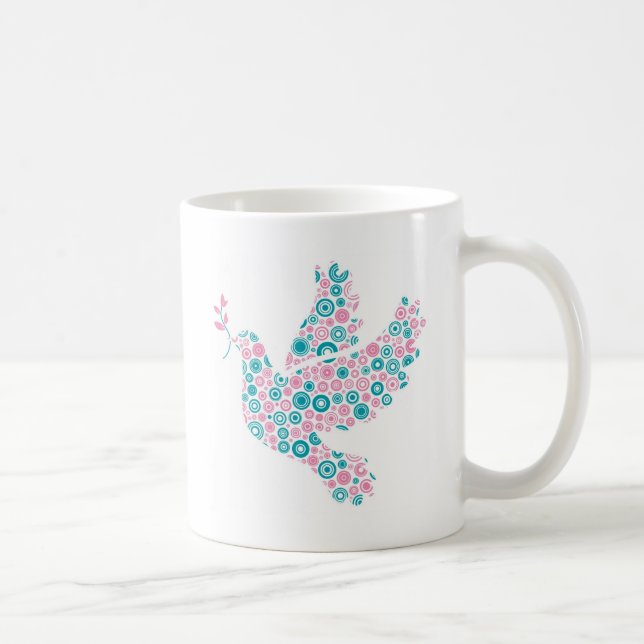 Mug COLOMBE de rose et de Teal (Droite)