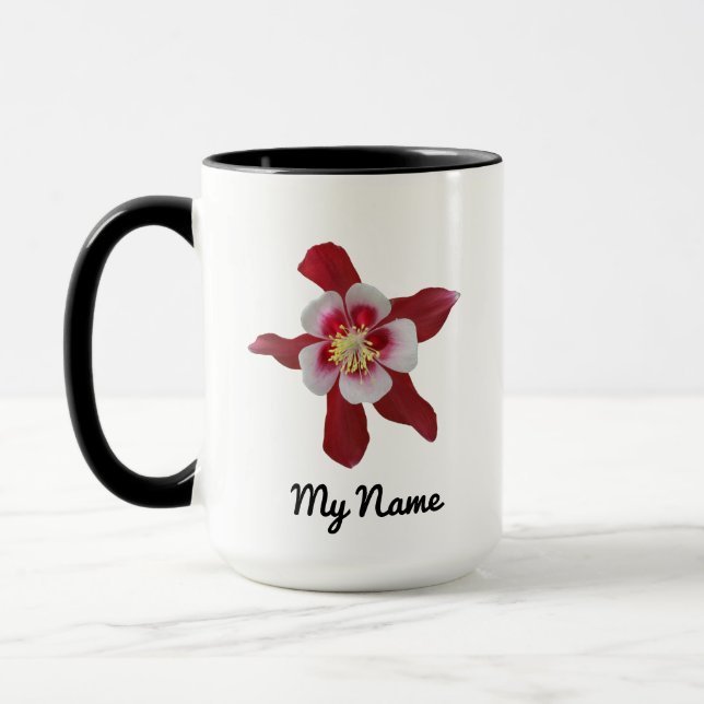 Mug Colonne rouge avec nom personnalisé (Gauche)