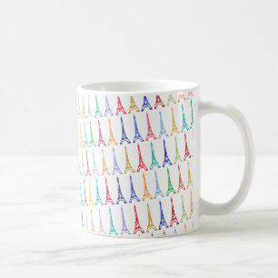 Mug color eiffel towertern pattern
