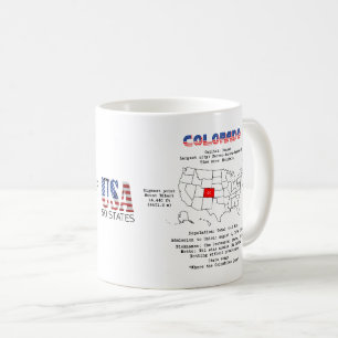 Mug Colorado Etat américain sur une carte et des infor