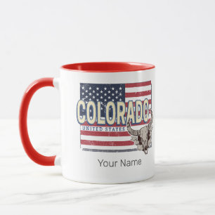 Mug Colorado États-Unis Retro State Map Vintage USA