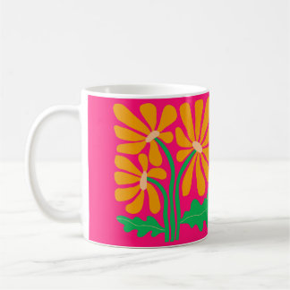 Mug coloré à fleur rétro