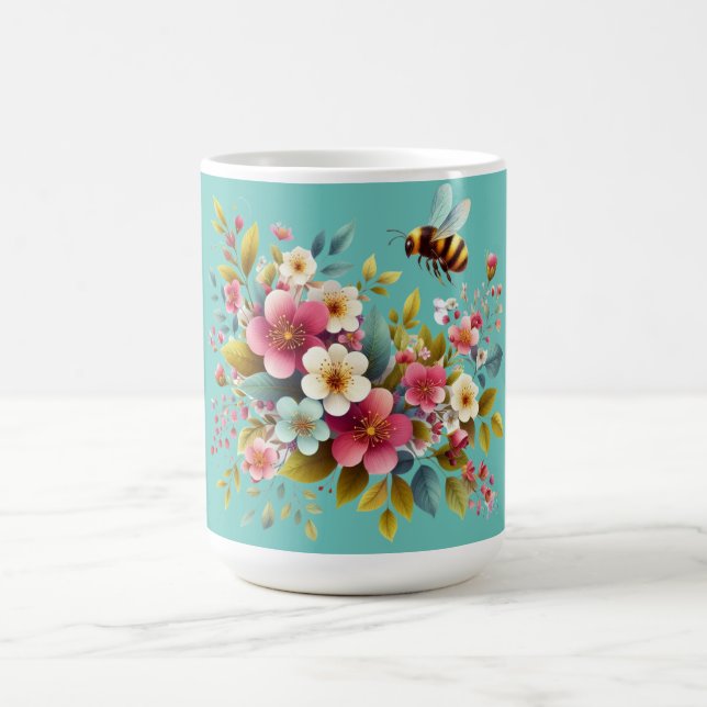 Mug Coloré, Abeille printanière/florale (Centre)