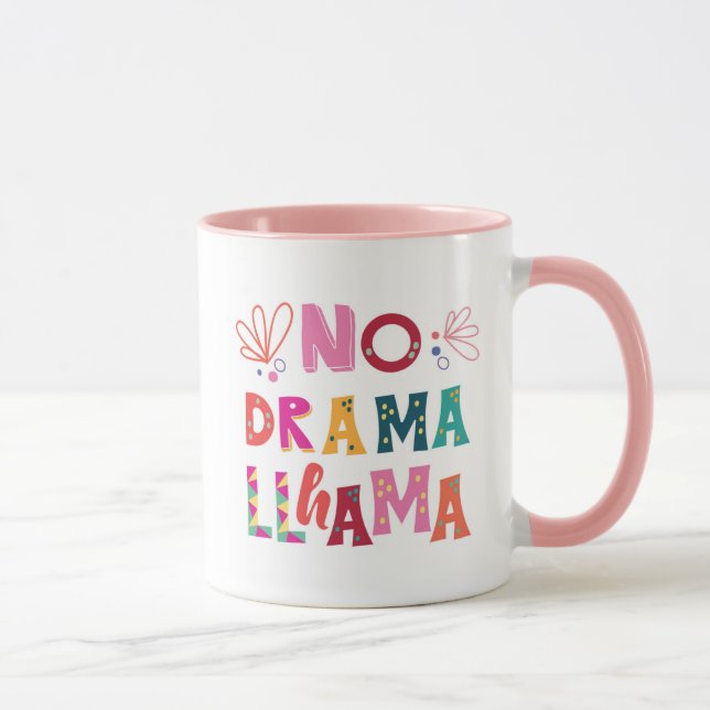 Mug Coloré aucun lama de drame (Droite)