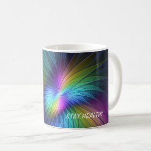 Mug Coloré Avec Bleu Moderne Art Fractal Abstrait