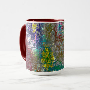 Mug Coloré avec des rainures et de la peinture usée