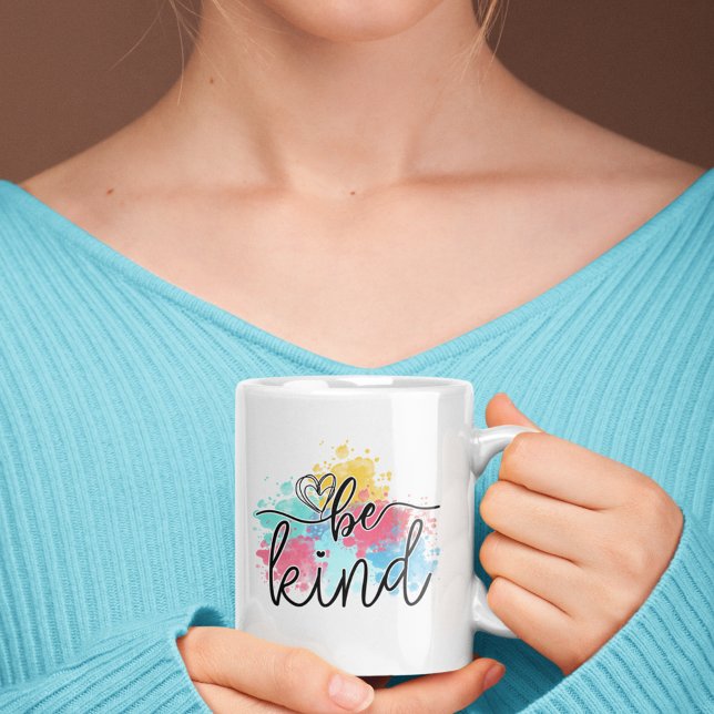 Mug Coloré Be Kind Paint Splash (The perfect way to start the day! Have your morning coffee in a cute inspirational mug.)