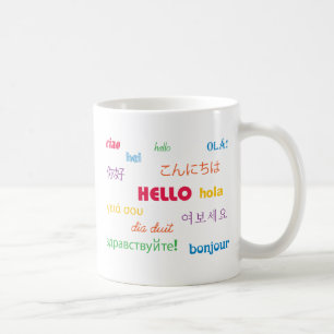 Mug Coloré Bonjour dans plusieurs langues