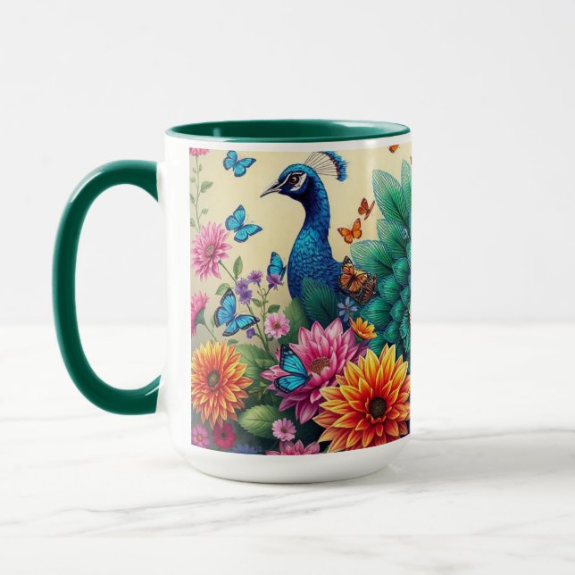 Mug Coloré Caplin Et Fleurs (Gauche)