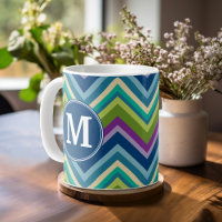 Coloré Chevron Motif Personnalisé Monogramme