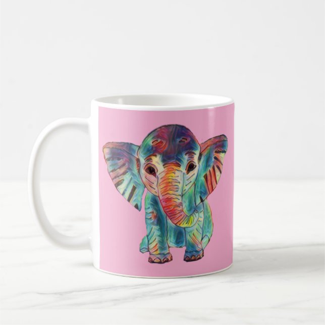 Mug Coloré Éléphant Mignon (Gauche)